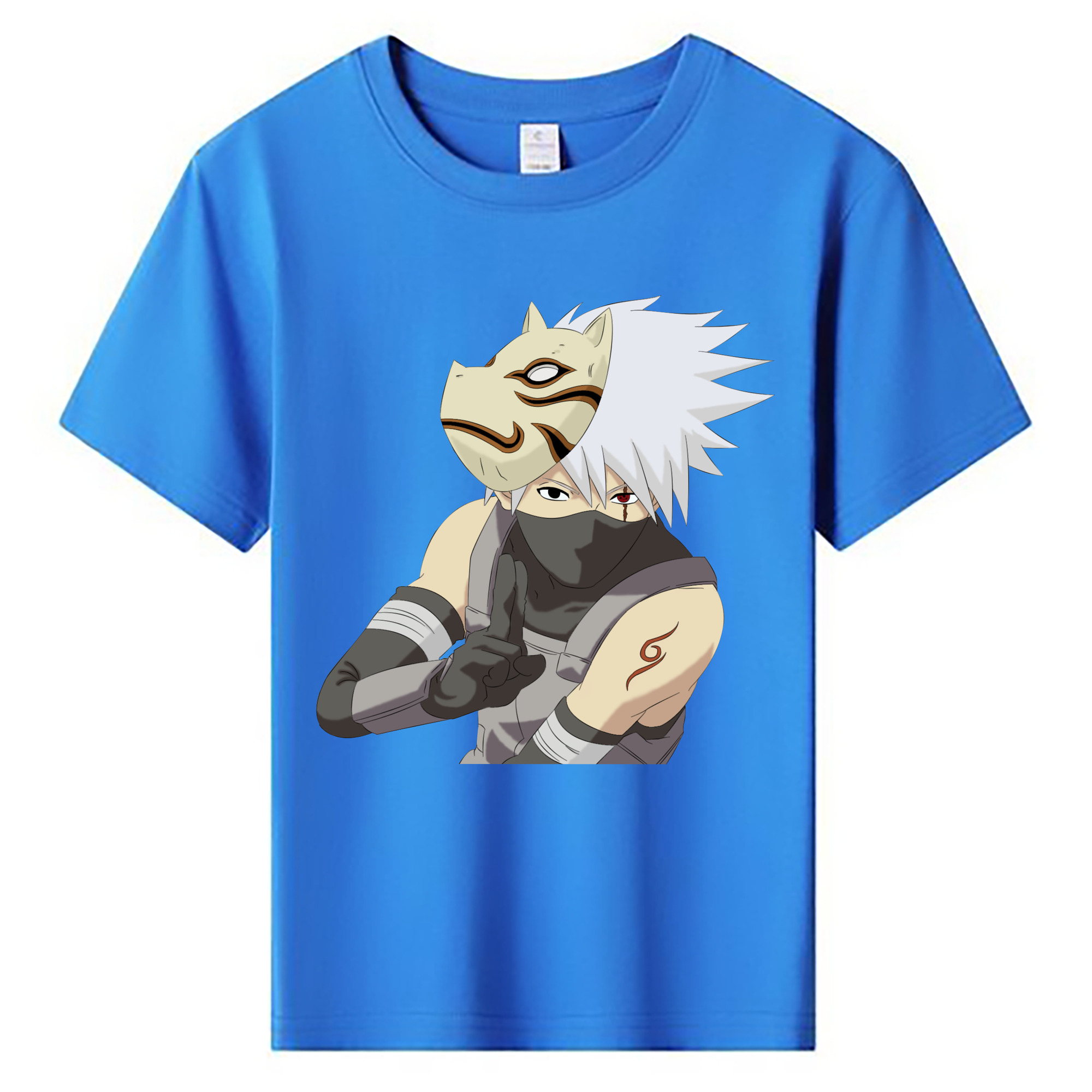 （画像用） NARUTO -ナルト- はたけ カカシ Hatake Kakashi 綿100％キッズTシャツ（フロントプリント）